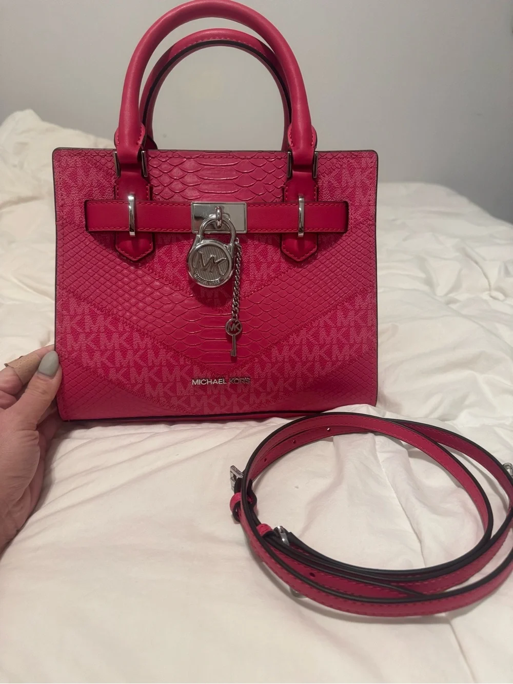 Michael Kors Hot Pink Mercer Inspired Top-Handle Satchel
